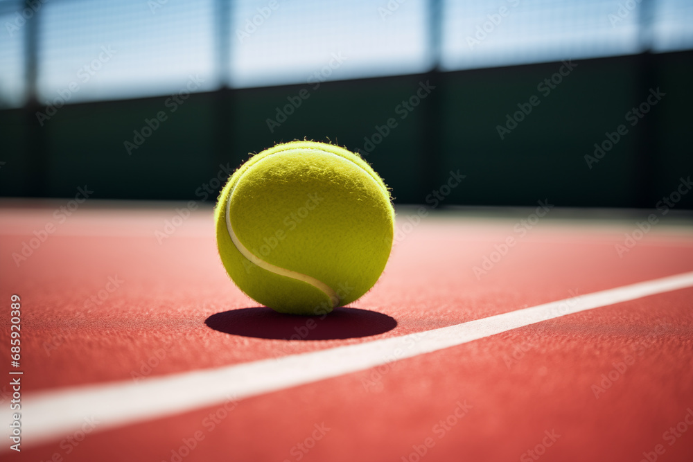 Detail Tennis Ball on Court