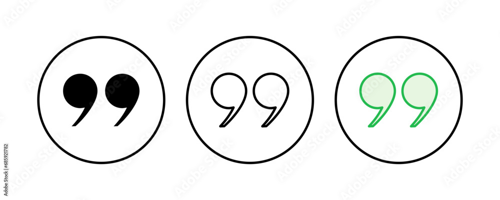 Quote icon set. Quotation mark symbol. Quote icon set. Quotation mark symbol.