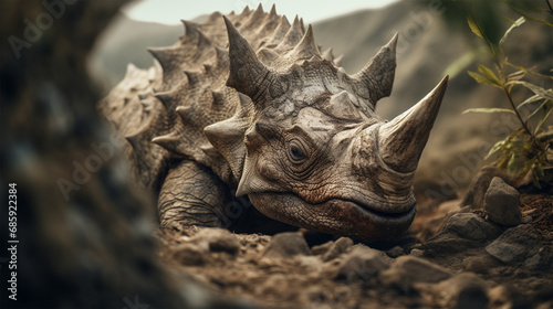 トリケラトプスのイメージ - image of Triceratops - No4-7 Generative AI