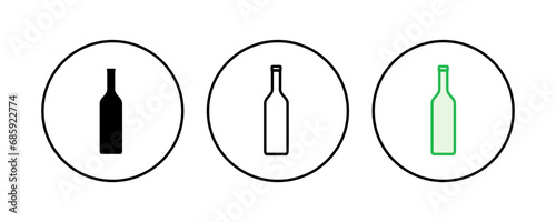 Bottle icon set. bottle vector icon
