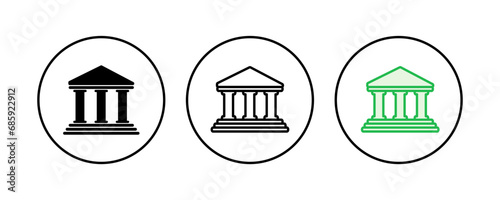 Bank icon set. bank vector icon  museum  university