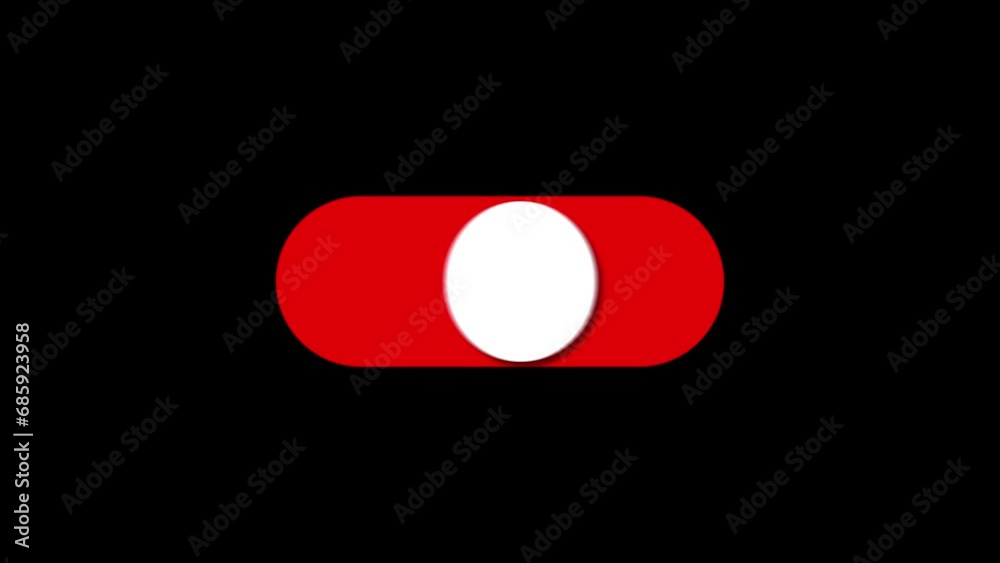 switch on, switch off control animation loop 4K video on green background
