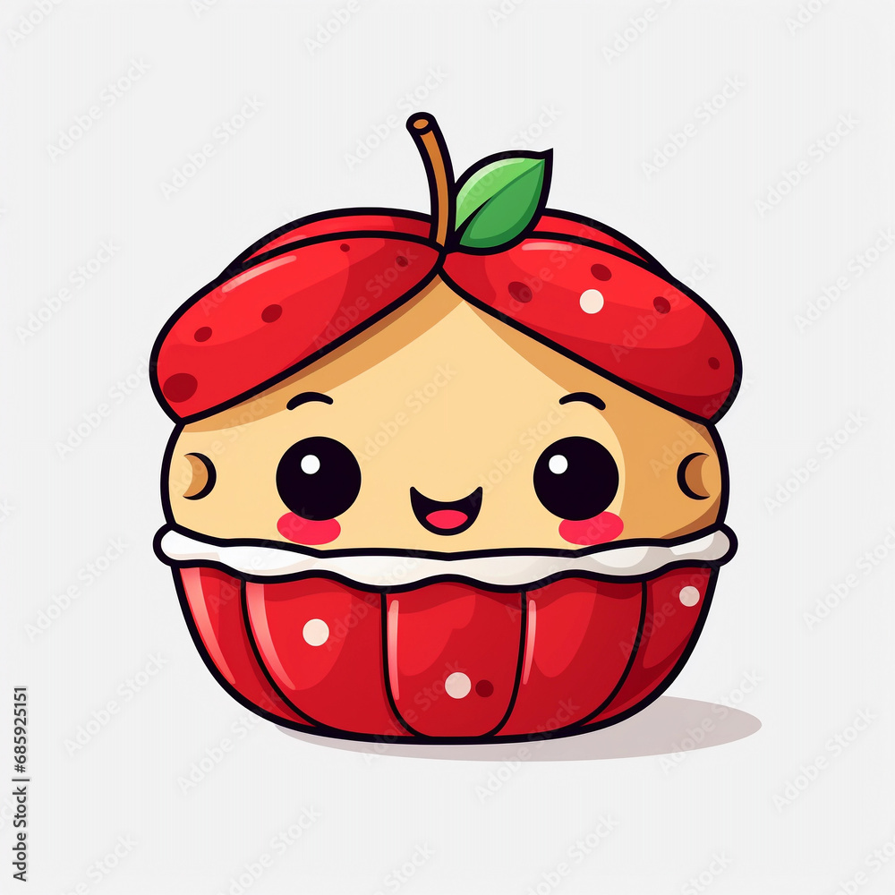 Fototapeta premium kawaii apple pie clipart 