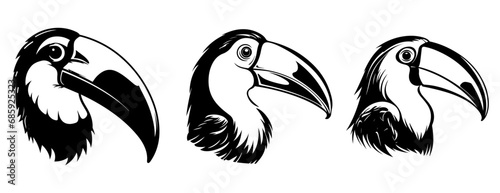Collection of Toucan Silhouettes Ideal for Logo Design Elements