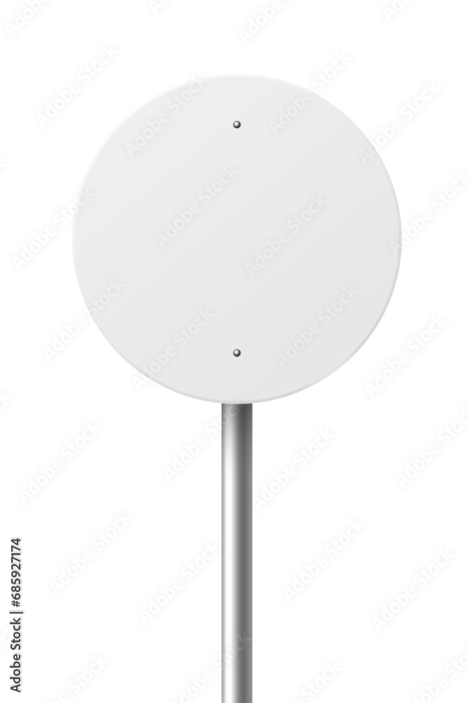 Vector White Round Prohibition No Parking Sign Icon. Blank Traffic Sign ...