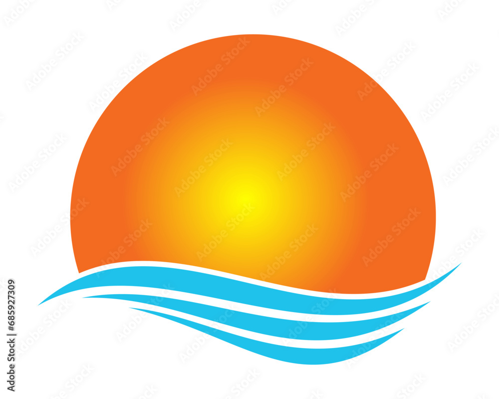 sun and sea logo design sun and sea logo design