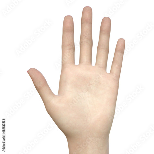 大きく指を広げた女性の手のひらの3Dイラスト photo