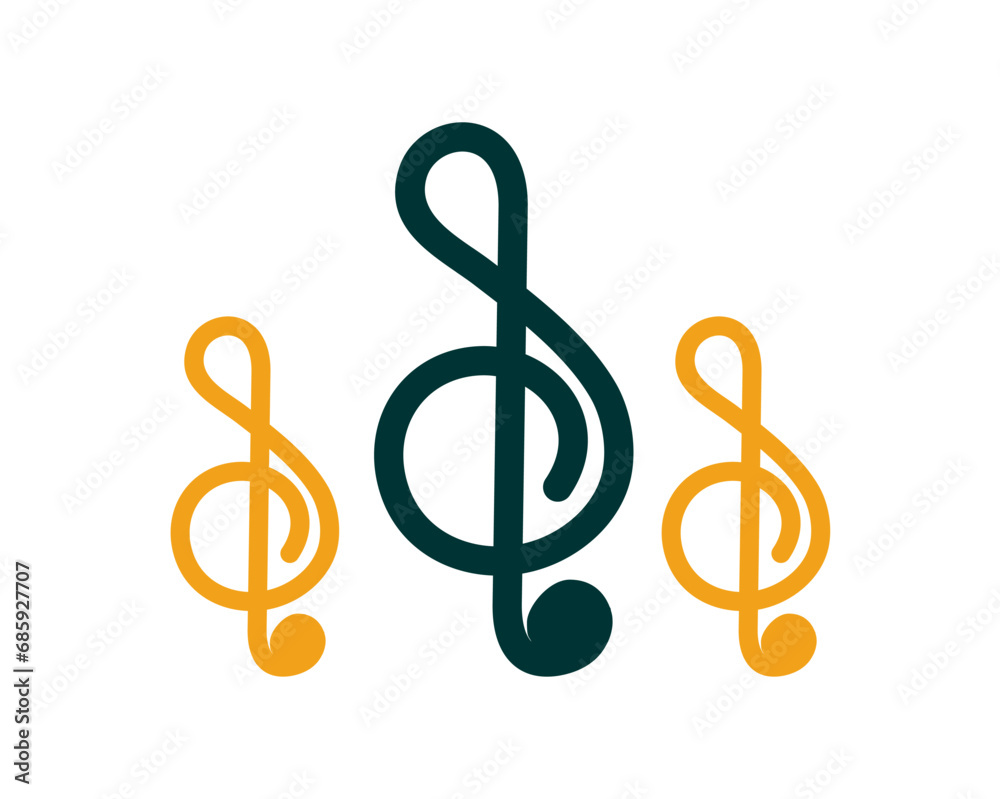 Obraz premium treble clef and notes icon