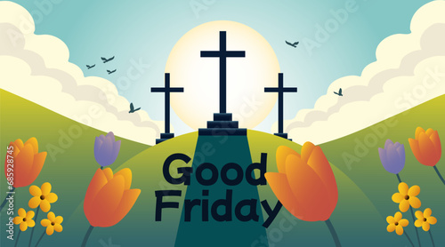 Long banner for Good Friday