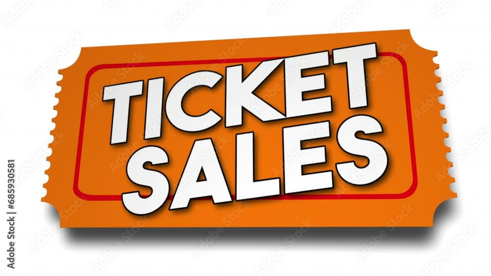 Ticket Sales Order Buy Admission to Concert Theater Event Now 3d Animation