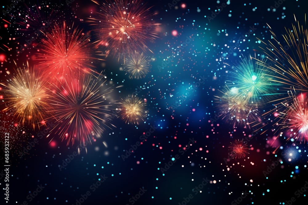 Firework in new year on dark background