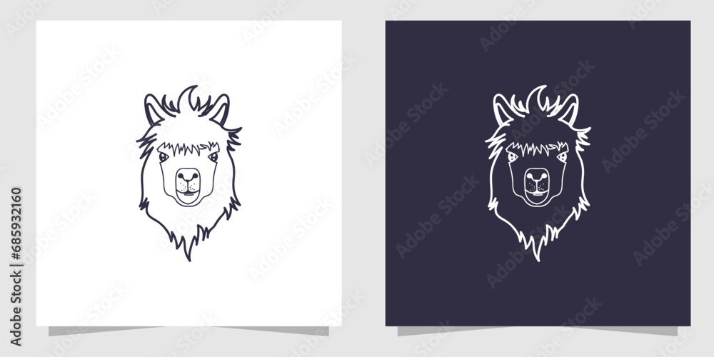 Llama logo design vector