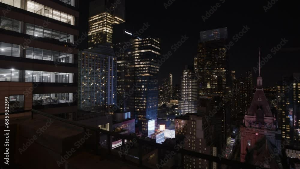 Beautiful View Of New York Skyscrapers At Night Beautiful View Of New York Skyscrapers At Night