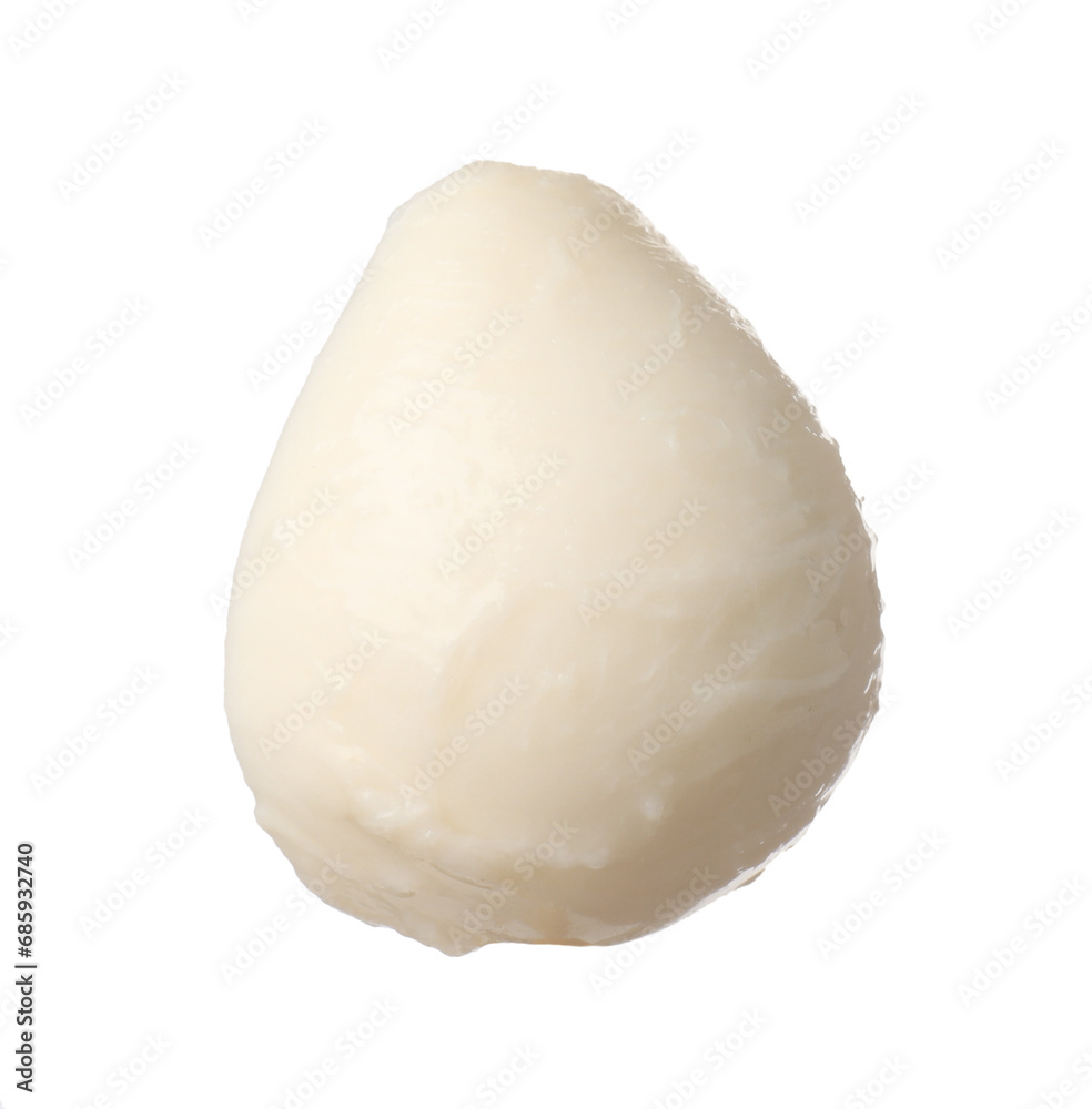One ball of mozzarella cheese isolated on white
