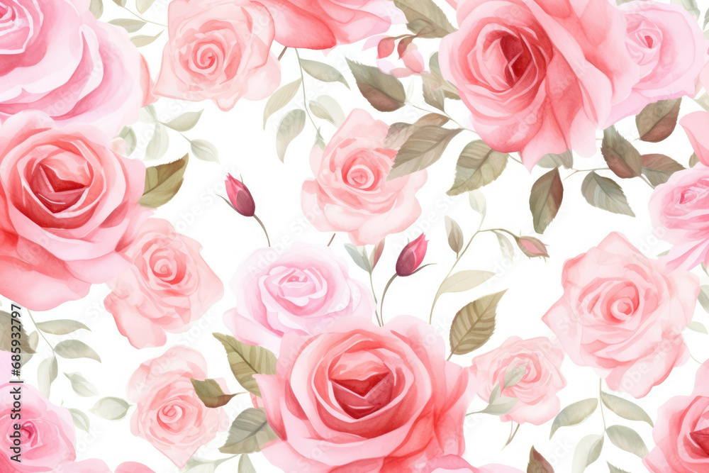 Wallpaper flower leaf spring seamless nature floral rose pink pattern
