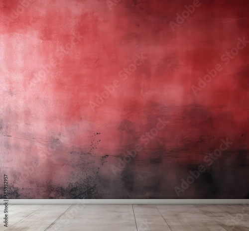 Abstract red background with black paint, rustic textures, dark red, grungy background paint.