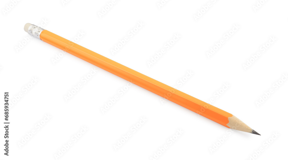 One sharp graphite pencil isolated on white One sharp graphite pencil isolated on white