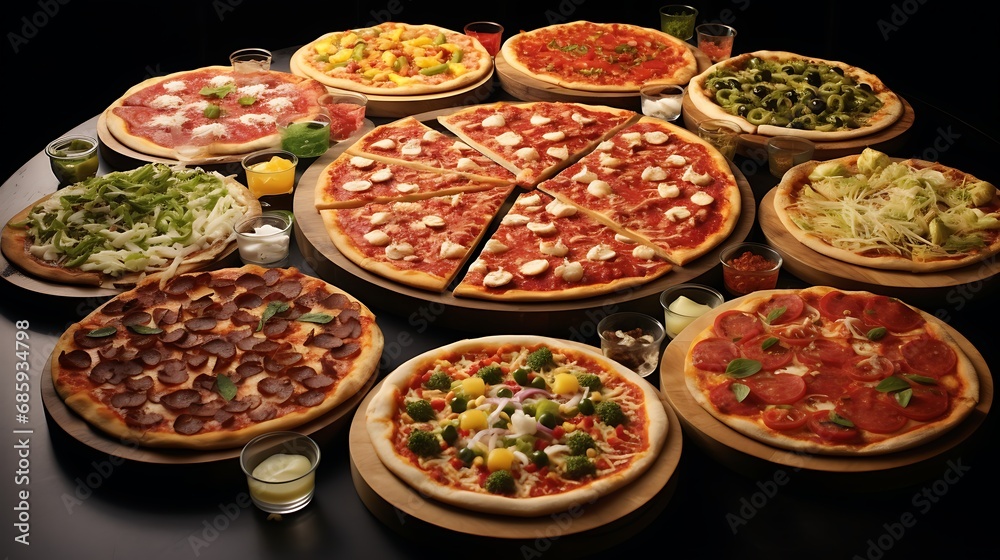Build-your-own pizza party displays