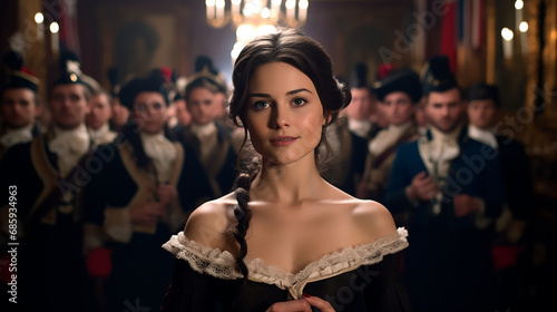 Chica bonita escena de película edad victoriana