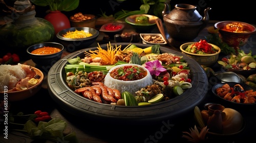 Thai colorful and aromatic dishes