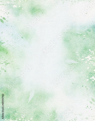 Green watercolor stains texture background, hand painted pastel watercolor background design for template banners prints invitation card
