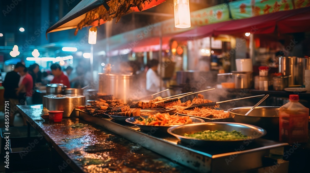Asian night markets with diverse eats