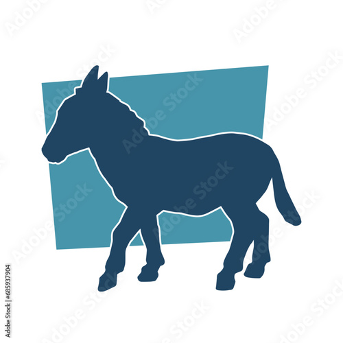 Silhouette of donkey domestic animal