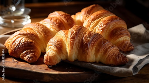 Flaky and buttery croissants
