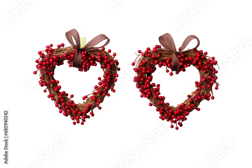 Heart Shaped Wreath Against White Background