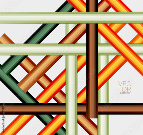 Abstract color straight lines vector background