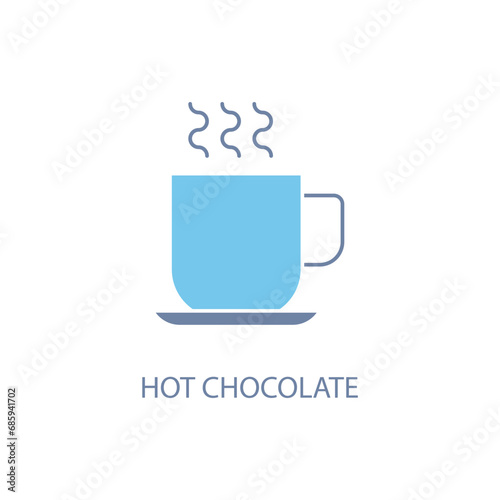 hot chocolate concept line icon. Simple element illustration. hot chocolate concept outline symbol design.