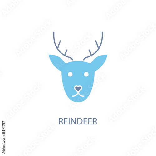 reindeer concept line icon. Simple element illustration. reindeer concept outline symbol design.