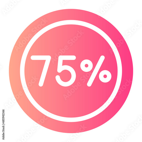 75 percent gradient icon