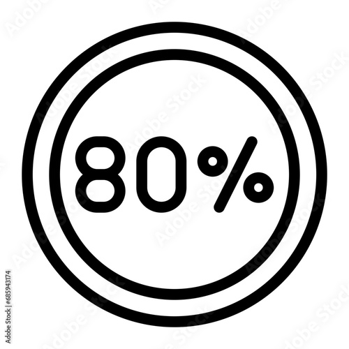 80 percent line icon