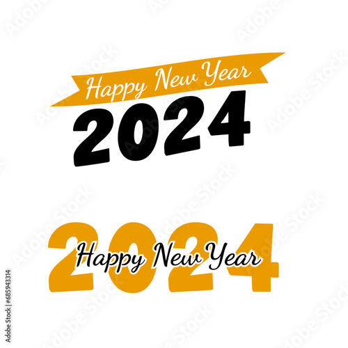 Happy new year 2024 typography typographic creative writing text image