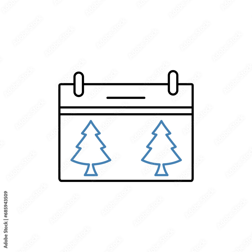 Christmas Calendar concept line icon. Simple element illustration. Christmas Calendar concept outline symbol design. Christmas Calendar concept line icon. Simple element illustration. Christmas Calendar concept outline symbol design.