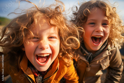 Kids in a fit of laughter e...