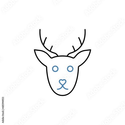 reindeer concept line icon. Simple element illustration. reindeer concept outline symbol design. © rohmad