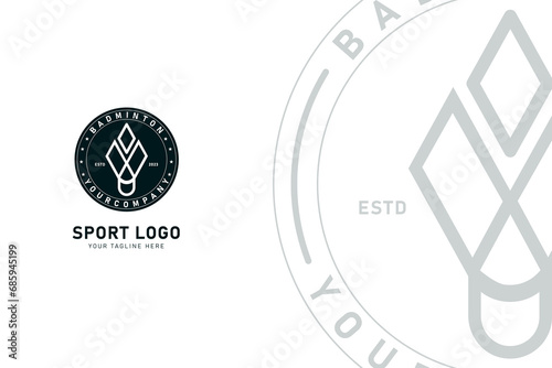 Badminton sport logo