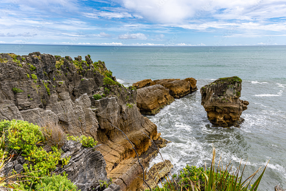 Pancake Rocks and Blowholes on the South Island of New Zealand