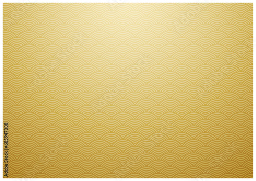 金箔の金屏風な和柄の和風青海波薄金背景年賀状素材4