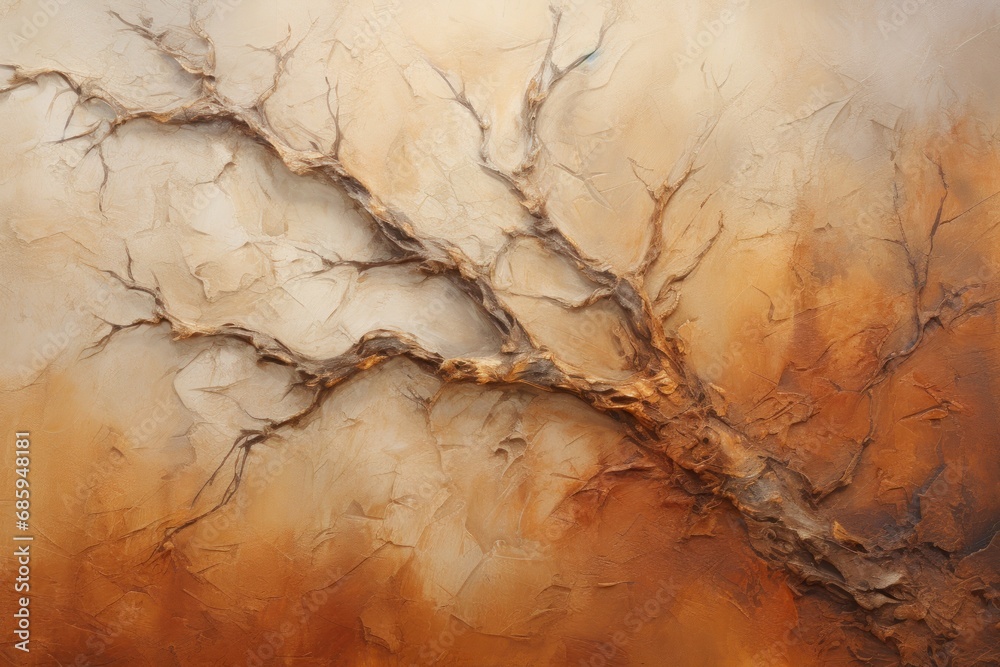 Fototapeta premium Tree roots background oil painting texture. Generative AI.