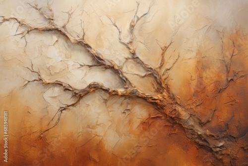 Tree roots background oil painting texture. Generative AI. © Dusit