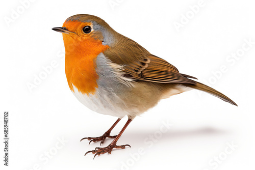 robin bird isolated on white background