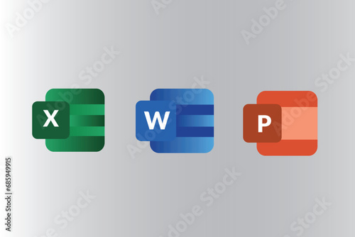 Microsoft word excel and PowerPoint icon 