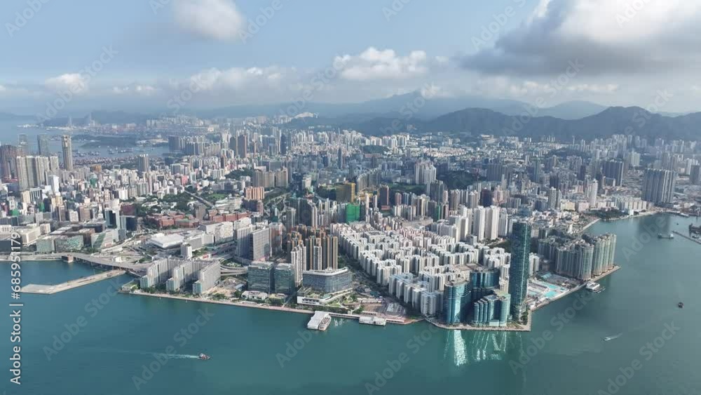Drone Skyview in Hong Kong Victoria Harbour seaside Kowloon Peninsula Tsim Sha Tsui Whampoa Hung Hom and Central Wan Chai Causeway Bay Happy Valley Financial and Commercial area Drone Skyview in Hong Kong Victoria Harbour seaside Kowloon Peninsula Tsim Sha Tsui Whampoa Hung Hom and Central Wan Chai Causeway Bay Happy Valley Financial and Commercial area
