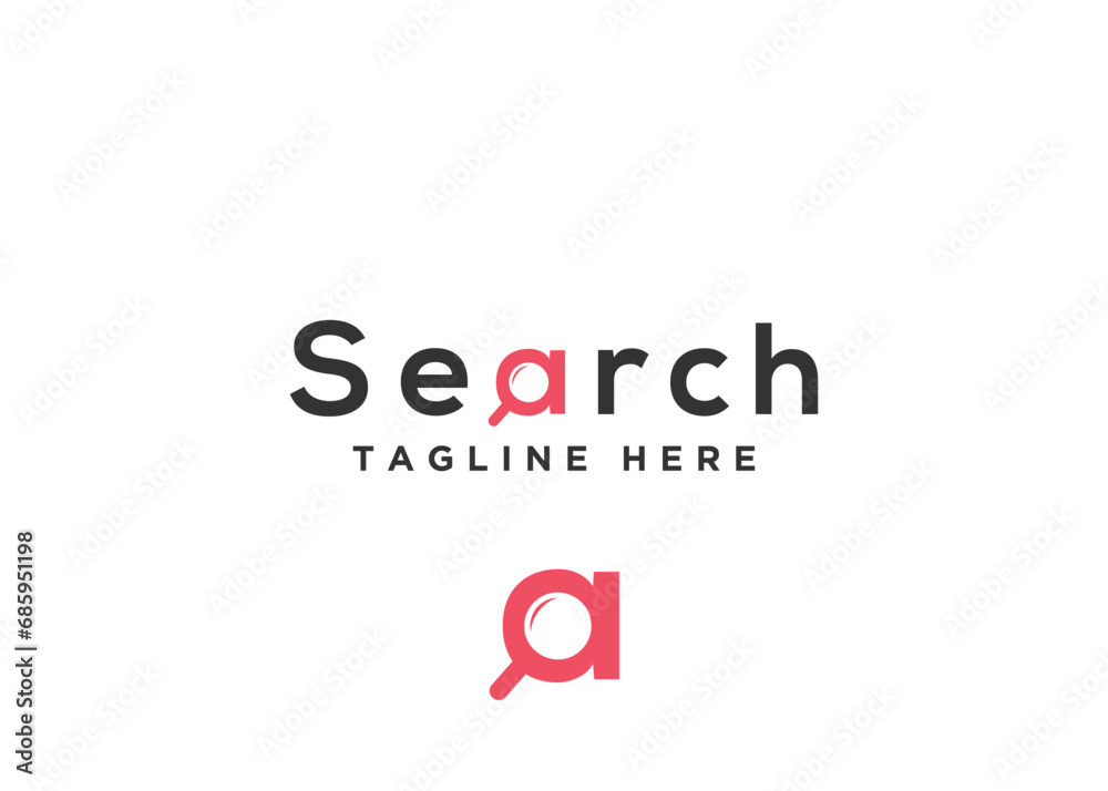 	
Minimalist job search icon with magnifying glass. Job or employee logo. Creative vector recruitment