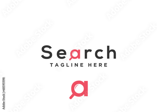 	
Minimalist job search icon with magnifying glass. Job or employee logo. Creative vector recruitment