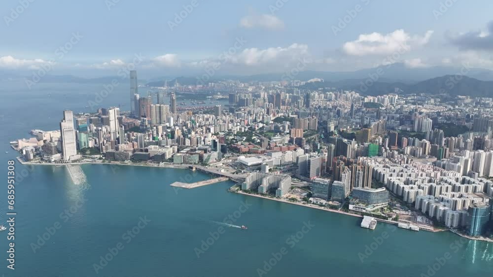 Drone Skyview in Hong Kong Victoria Harbour seaside Kowloon Peninsula Tsim Sha Tsui Whampoa Hung Hom and Central Wan Chai Causeway Bay Happy Valley Financial and Commercial area Drone Skyview in Hong Kong Victoria Harbour seaside Kowloon Peninsula Tsim Sha Tsui Whampoa Hung Hom and Central Wan Chai Causeway Bay Happy Valley Financial and Commercial area