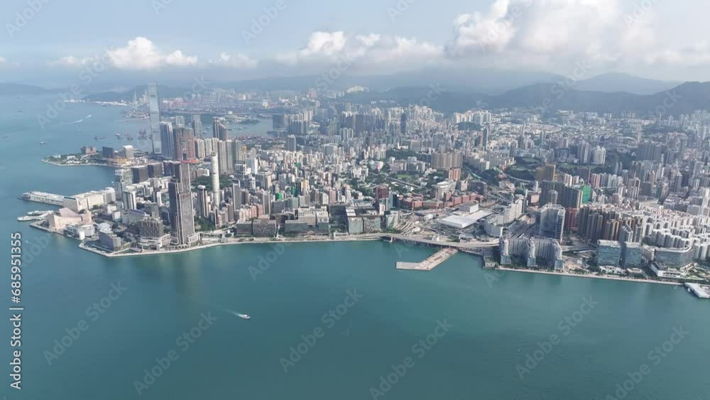 Drone Skyview in Hong Kong Victoria Harbour seaside Kowloon Peninsula Tsim Sha Tsui Whampoa Hung Hom and Central Wan Chai Causeway Bay Happy Valley Financial and Commercial area Drone Skyview in Hong Kong Victoria Harbour seaside Kowloon Peninsula Tsim Sha Tsui Whampoa Hung Hom and Central Wan Chai Causeway Bay Happy Valley Financial and Commercial area